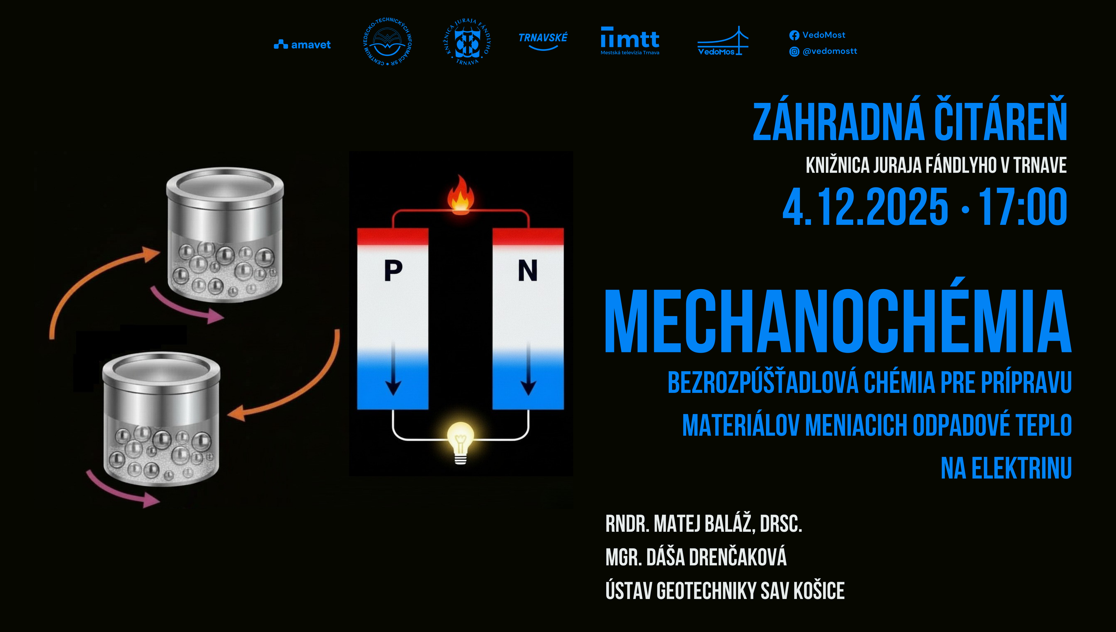 Mechanochémia: Bezrozpúšťadlová chémia pre prípravu materiálov meniacich odpadové teplo na elektrinu